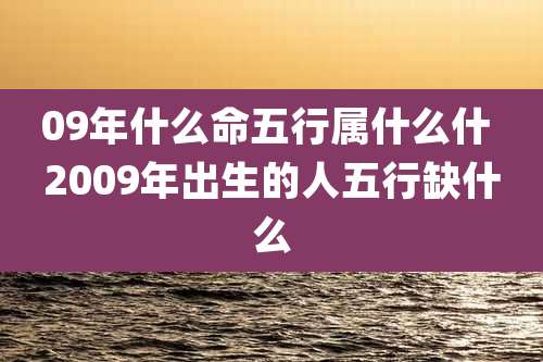 09年什么命五行属什么什 2009年出生的人五行缺什么