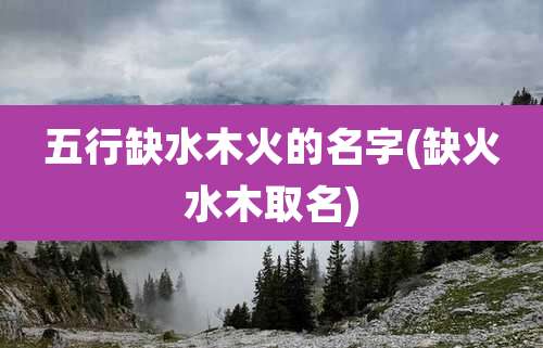 五行缺水木火的名字(缺火水木取名)