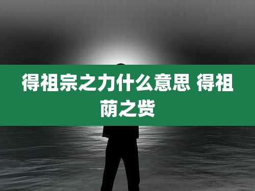 得祖宗之力什么意思 得祖荫之赀