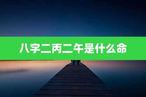 八字二丙二午是什么命