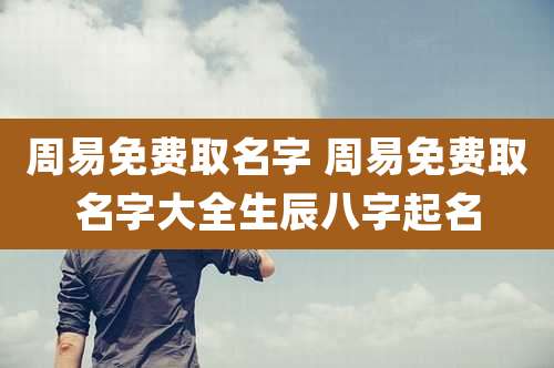 周易免费取名字 周易免费取名字大全生辰八字起名
