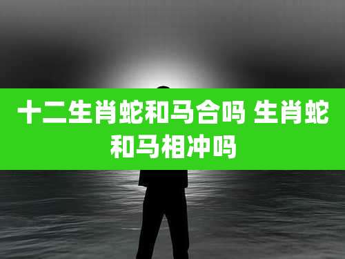 十二生肖蛇和马合吗 生肖蛇和马相冲吗