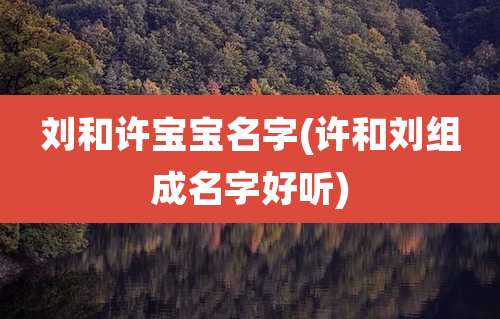 刘和许宝宝名字(许和刘组成名字好听)