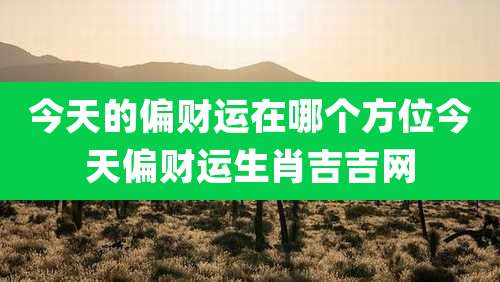 今天的偏财运在哪个方位今天偏财运生肖吉吉网