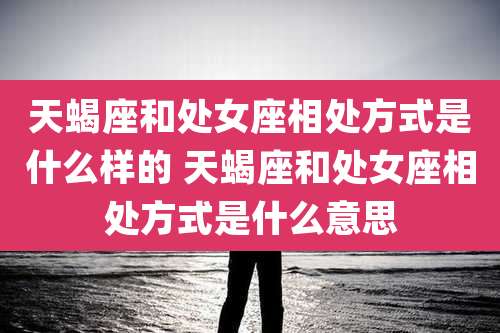 天蝎座和处女座相处方式是什么样的 天蝎座和处女座相处方式是什么意思