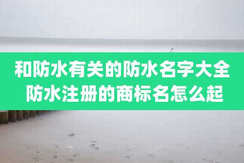 和防水有关的防水名字大全 防水注册的商标名怎么起