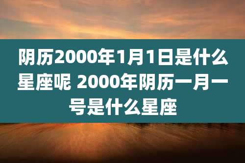 阴历2000年1月1日是什么星座呢 2000年阴历一月一号是什么星座