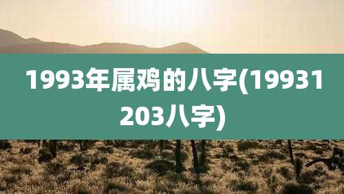 1993年属鸡的八字(19931203八字)