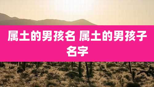 属土的男孩名 属土的男孩子名字
