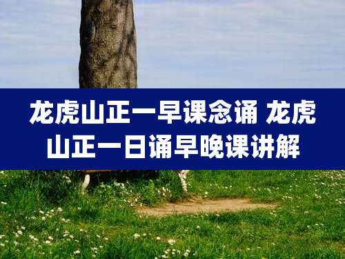 龙虎山正一早课念诵 龙虎山正一日诵早晚课讲解