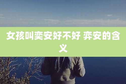 女孩叫奕安好不好 弈安的含义