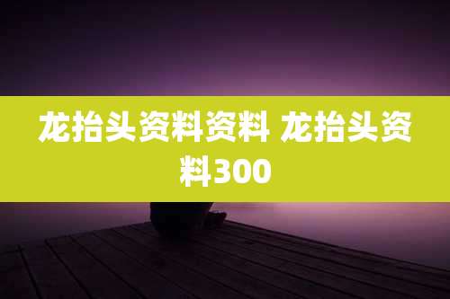 龙抬头资料资料 龙抬头资料300