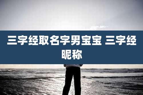 三字经取名字男宝宝 三字经昵称