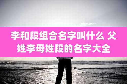 李和段组合名字叫什么 父姓李母姓段的名字大全