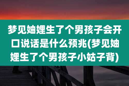 梦见妯娌生了个男孩子会开口说话是什么预兆(梦见妯娌生了个男孩子小姑子背)