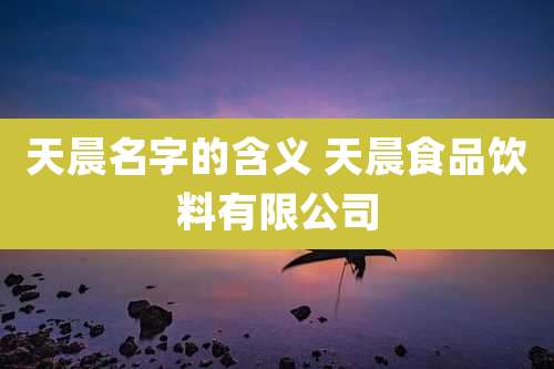 天晨名字的含义 天晨食品饮料有限公司