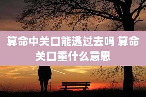 算命中关口能逃过去吗 算命关口重什么意思