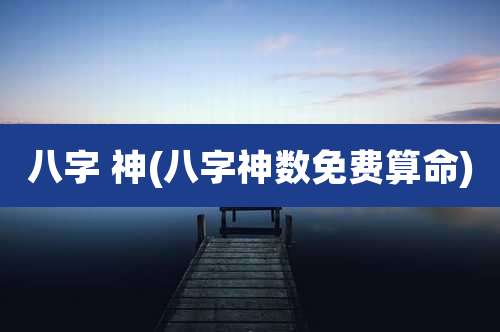 八字 神(八字神数免费算命)