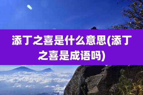 添丁之喜是什么意思(添丁之喜是成语吗)