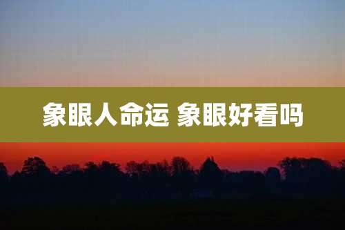 象眼人命运 象眼好看吗