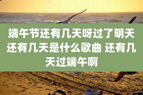 端午节还有几天呀过了明天还有几天是什么歌曲 还有几天过端午啊
