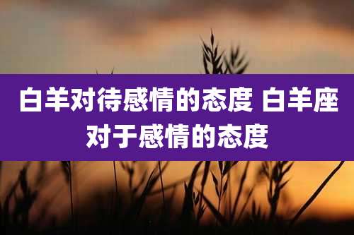 白羊对待感情的态度 白羊座对于感情的态度