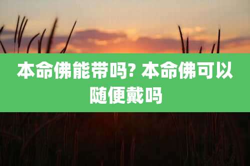 本命佛能带吗? 本命佛可以随便戴吗