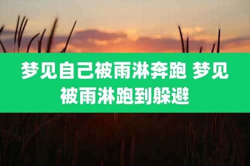梦见自己被雨淋奔跑 梦见被雨淋跑到躲避