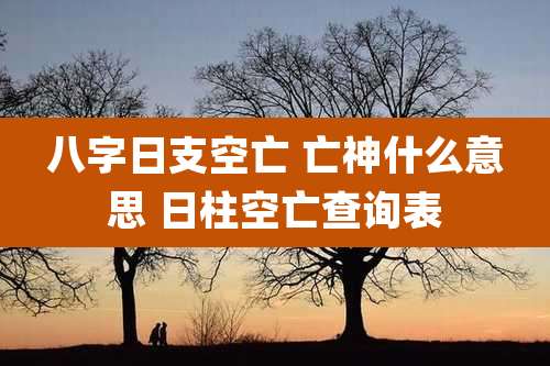 八字日支空亡 亡神什么意思 日柱空亡查询表