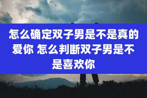 怎么确定双子男是不是真的爱你 怎么判断双子男是不是喜欢你