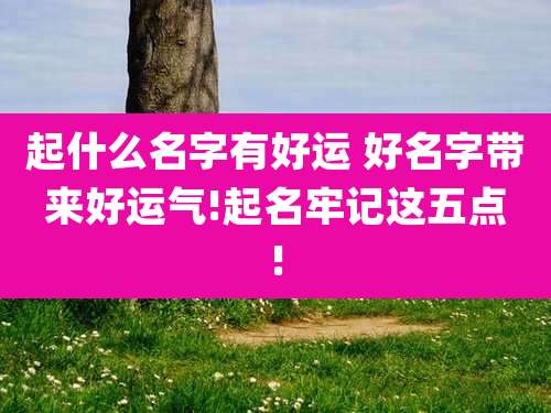 起什么名字有好运 好名字带来好运气!起名牢记这五点!