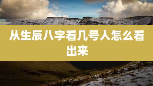 从生辰八字看几号人怎么看出来