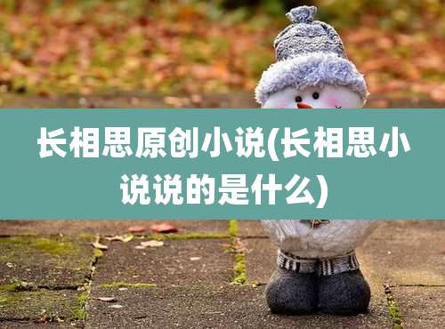 长相思原创小说(长相思小说说的是什么)