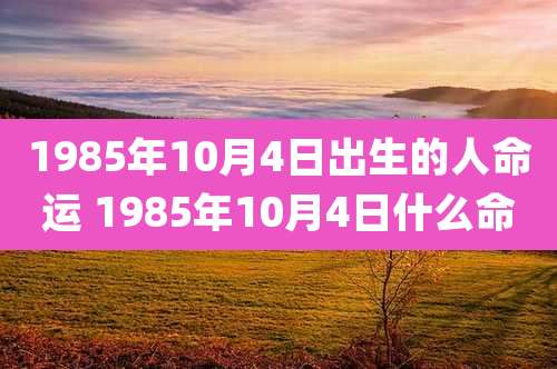 1985年10月4日出生的人命运 1985年10月4日什么命