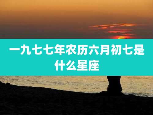 一九七七年农历六月初七是什么星座
