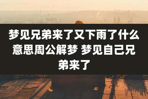 梦见兄弟来了又下雨了什么意思周公解梦 梦见自己兄弟来了