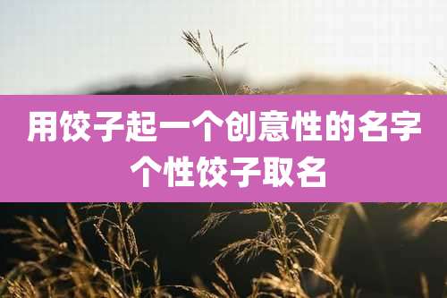 用饺子起一个创意性的名字 个性饺子取名