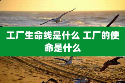工厂生命线是什么 工厂的使命是什么