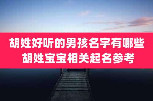 胡姓好听的男孩名字有哪些 胡姓宝宝相关起名参考