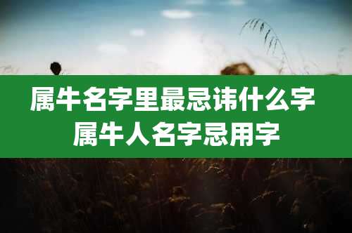 属牛名字里最忌讳什么字 属牛人名字忌用字