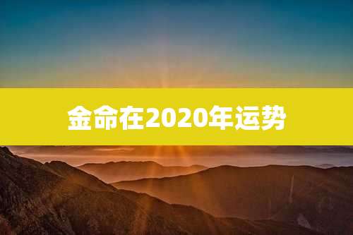 金命在2020年运势