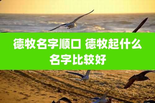 德牧名字顺口 德牧起什么名字比较好