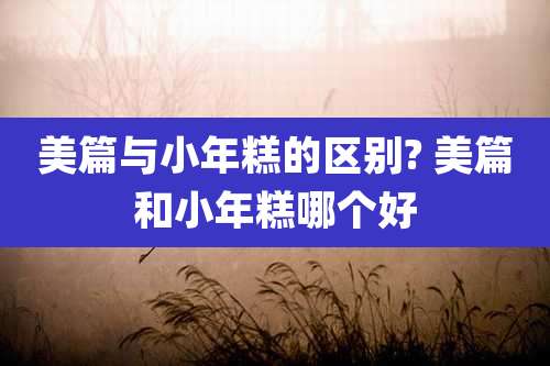 美篇与小年糕的区别? 美篇和小年糕哪个好