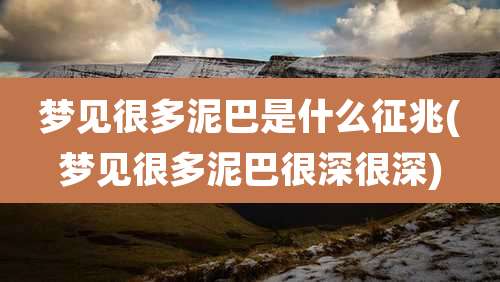 梦见很多泥巴是什么征兆(梦见很多泥巴很深很深)