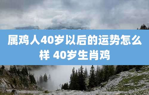属鸡人40岁以后的运势怎么样 40岁生肖鸡