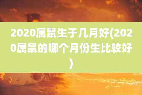 2020属鼠生于几月好(2020属鼠的哪个月份生比较好)