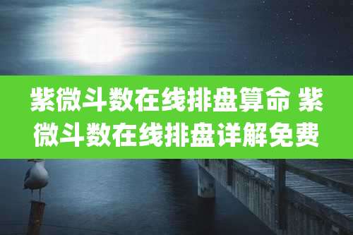 紫微斗数在线排盘算命 紫微斗数在线排盘详解免费