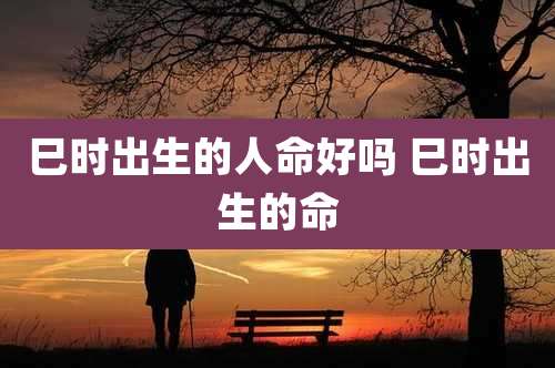 巳时出生的人命好吗 巳时出生的命