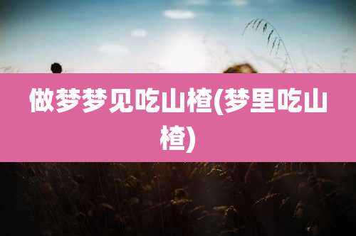 做梦梦见吃山楂(梦里吃山楂)