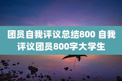 团员自我评议总结800 自我评议团员800字大学生